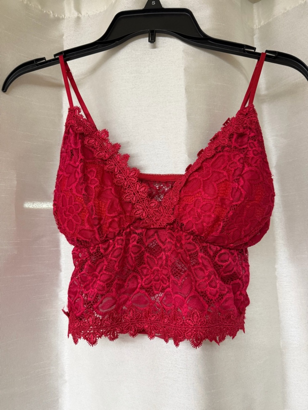Lace Bralette Cami - Red
